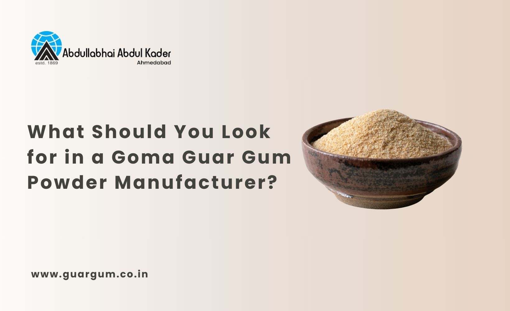 What Should You Look for in a Goma Guar Gum Powder Manufacturer?