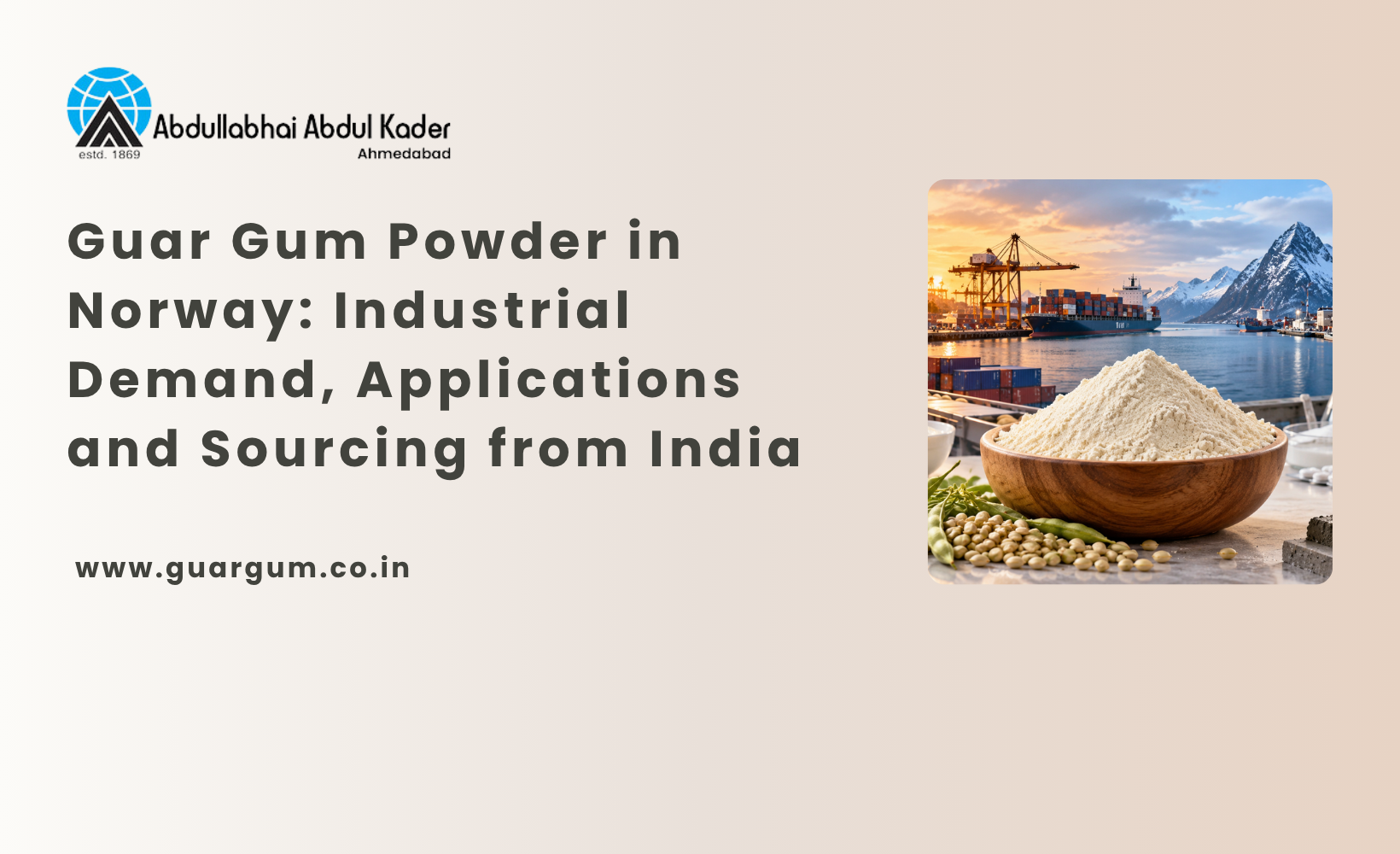Guar Gum Powder in Norway: Industrial Demand, Applications and Sourcing from India
