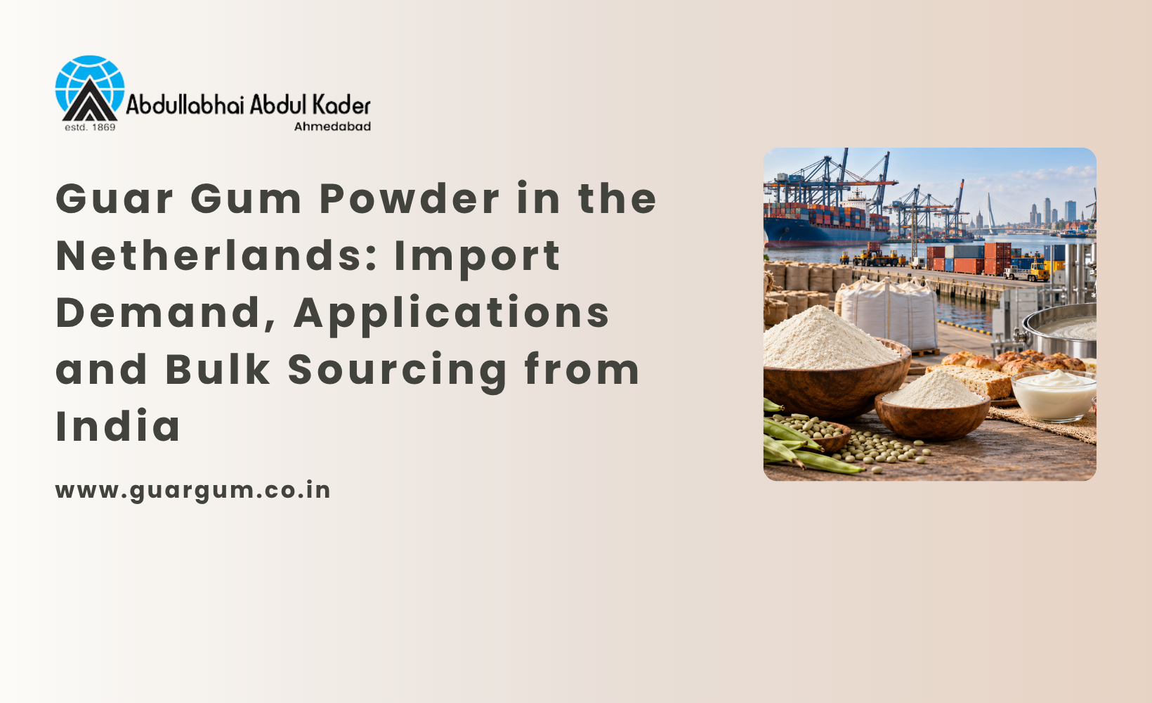Guar Gum Powder in the Netherlands: Import Demand, Applications and Bulk Sourcing from India