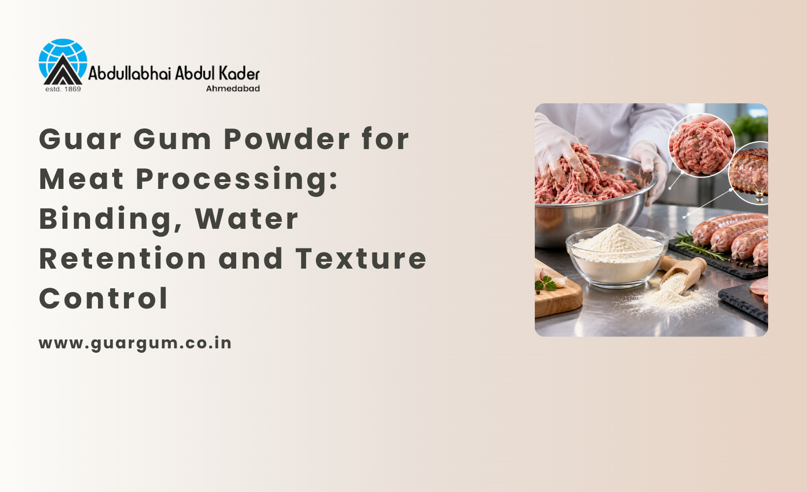 Guar Gum Powder for Meat Processing: Binding, Water Retention and Texture Control